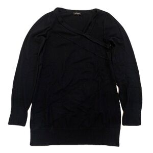 Eclipse Black Crossover V-Neck Long Sleeve Sweater - Women's M